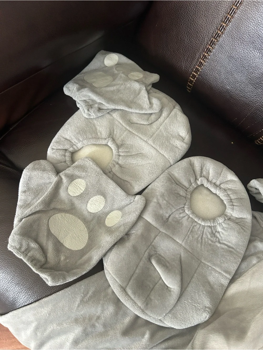 Kids Gray Mouse Costume with Hooded Ears size large see pics  Used 1x